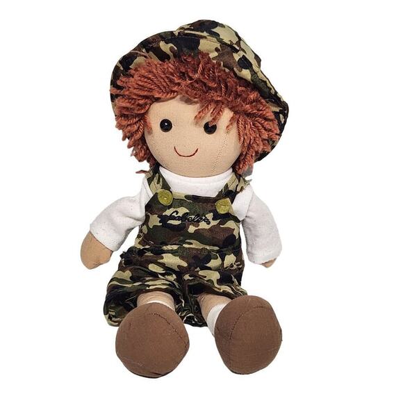 Cabela's Plush Doll Camo Boy Hunting Redhead Stuffed Animal Toy Overalls Soft - Picture 1 of 5